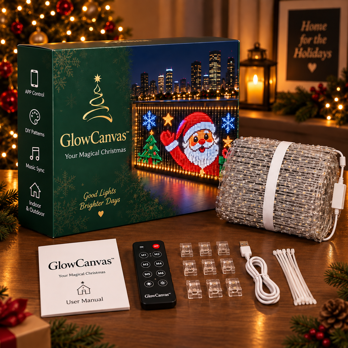 🎅💡GlowCanvas™ Smart Christmas Curtain Lights – App-Controlled DIY Animated LED Display