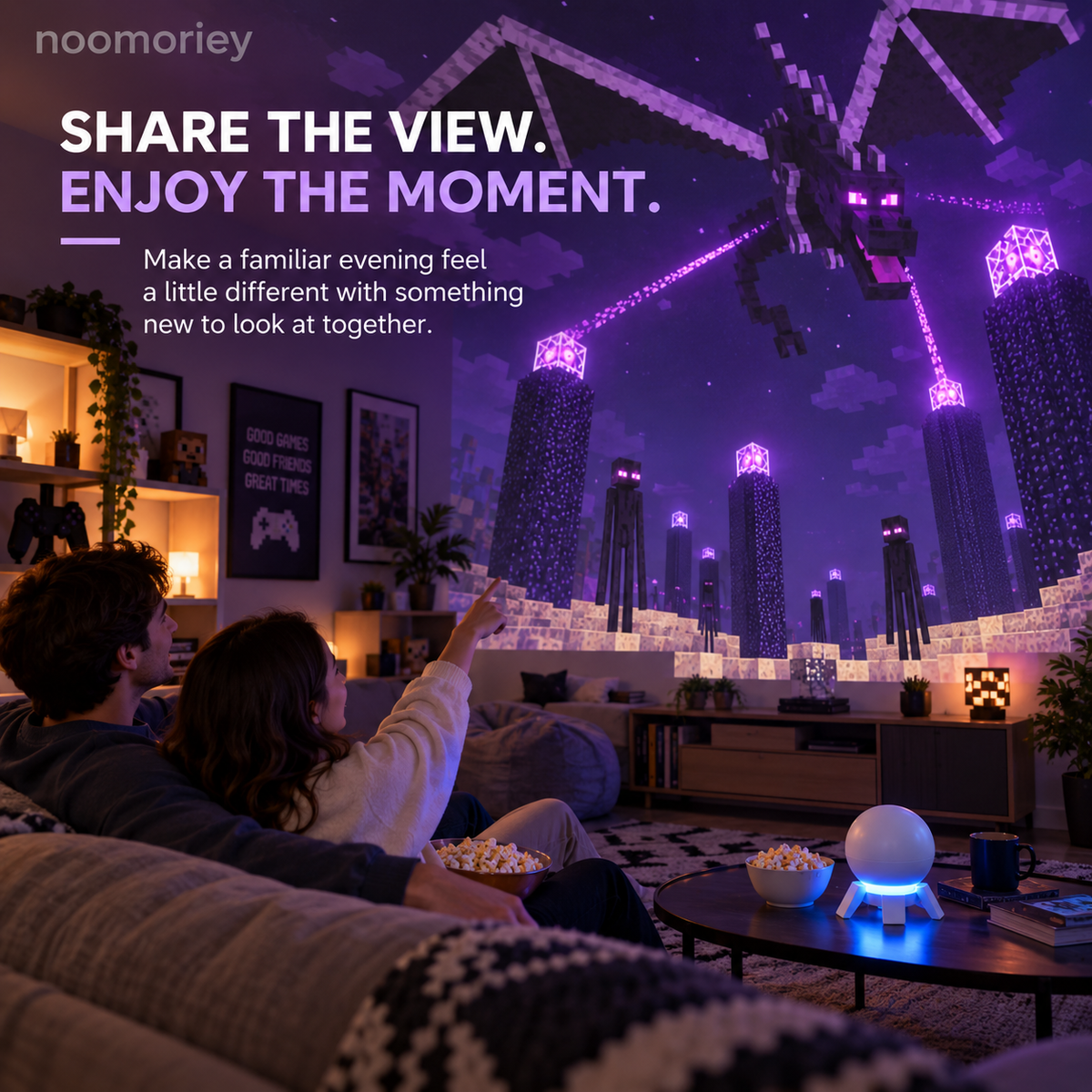 🎮 Pixel Fantasy Scene Projector – Ambient Decor for Gaming Rooms