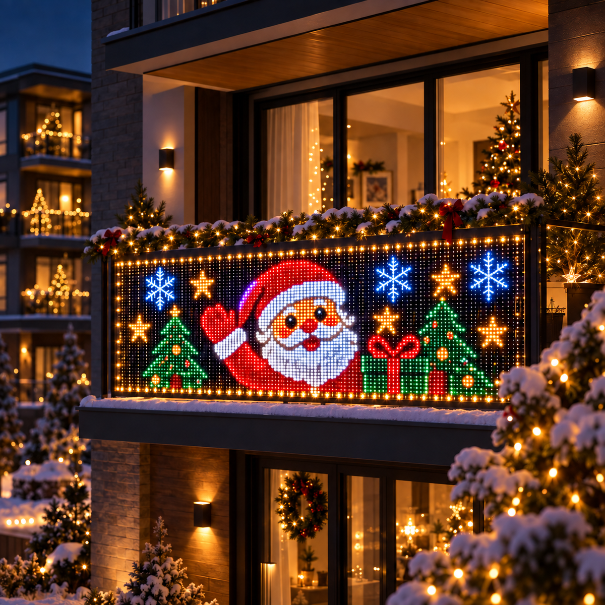 🎅💡GlowCanvas™ Smart Christmas Curtain Lights – App-Controlled DIY Animated LED Display